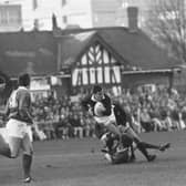Iwan Tukalo in action during Scotland’s 13-10 win against Ireland at Lansdowne Road in the 1990 Grand Slam-winning campaign. Picture: TSPL