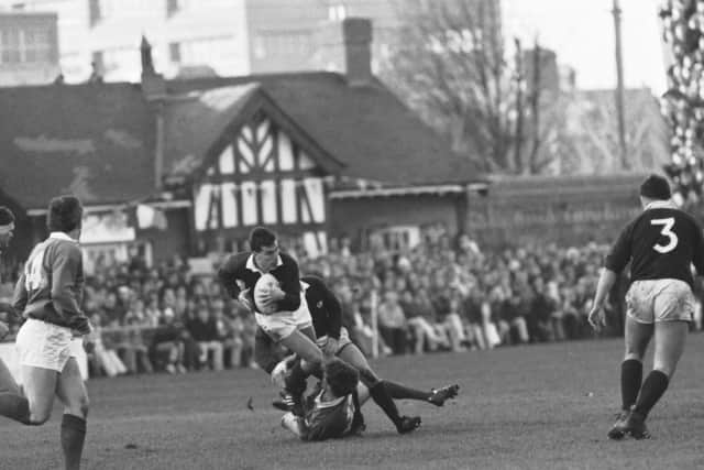 Iwan Tukalo in action during Scotland’s 13-10 win against Ireland at Lansdowne Road in the 1990 Grand Slam-winning campaign. Picture: TSPL