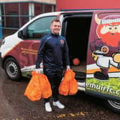 Stenhousemuir Community Coach Declan Kidd has been delivering food parcels. Picture: Mark Scates / SNS