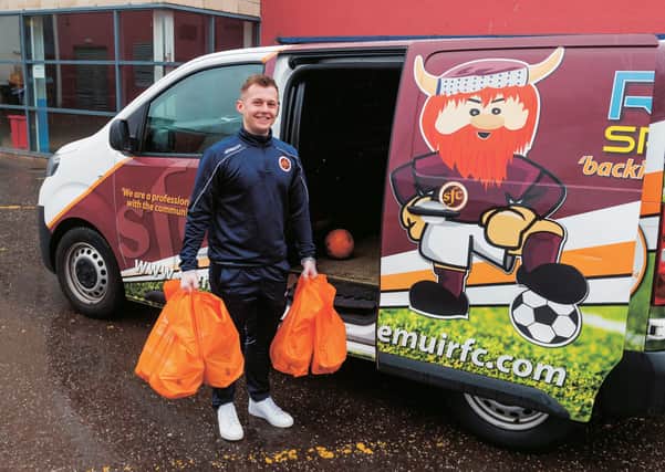 Stenhousemuir Community Coach Declan Kidd has been delivering food parcels. Picture: Mark Scates / SNS