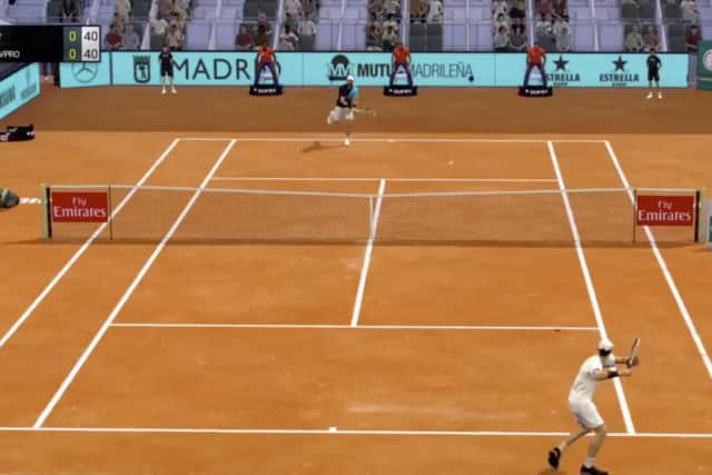 Andy Murray on his way to victory at the Virtual Madrid Open