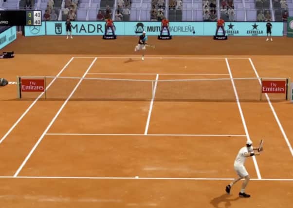 Andy Murray on his way to victory at the Virtual Madrid Open
