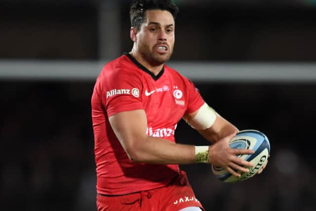 Since his club, Saracens, have been demoted  as a disciplinary measure, Sean Maitland has been linked with a return to Glasgow. Picture: Getty
