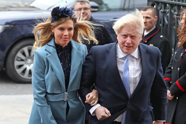 Prime Minister Boris Johnson and partner Carrie Symonds arriving at the Commonwealth Service at Westminster Abbey. Picture: Yui Mok/PA Wire