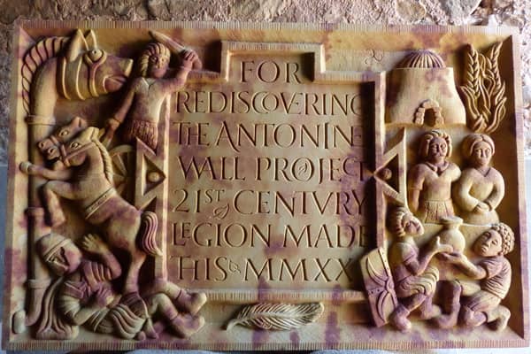 The carved stone depicts how the Roman invaders lived with the natives near the Antonine Wall