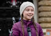 Swedish climate activist Greta Thunberg speaks on stage during a demonstration of students in Germany. Picture: Getty