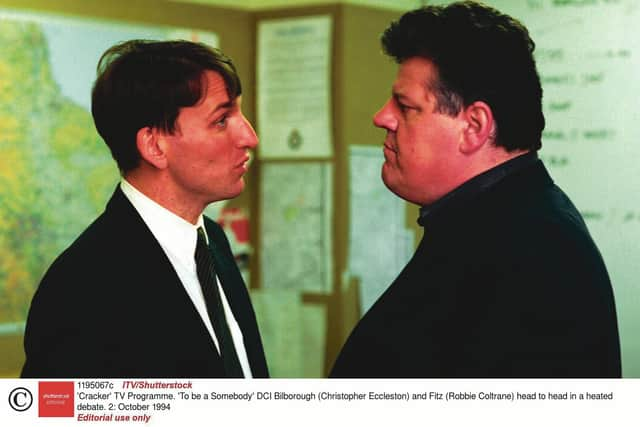 With Robbie Coltrane in Cracker, 1993