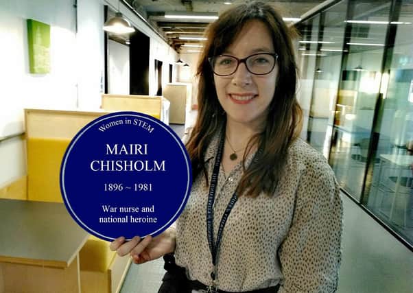 Unofficial blue plaque commemorating Mairi Chisholm