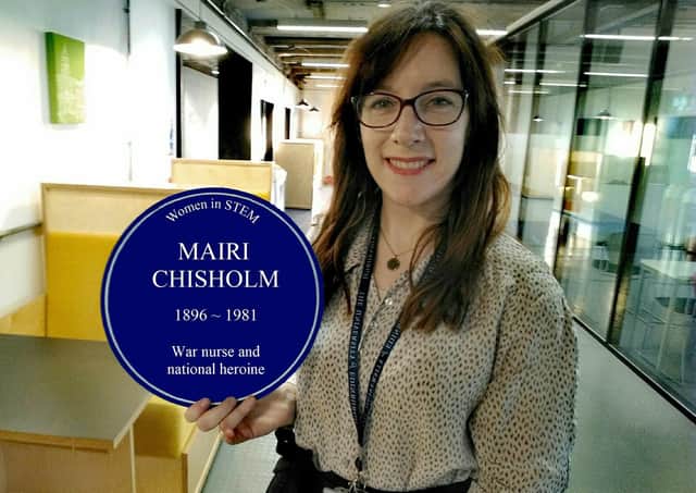 Unofficial blue plaque commemorating Mairi Chisholm