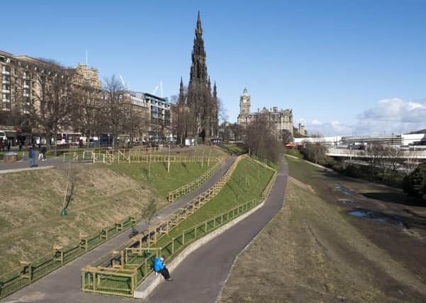 Edinburgh's Princes Street Gardens is almost deserted amid the lockdown (Picture: Ian Rutherford)