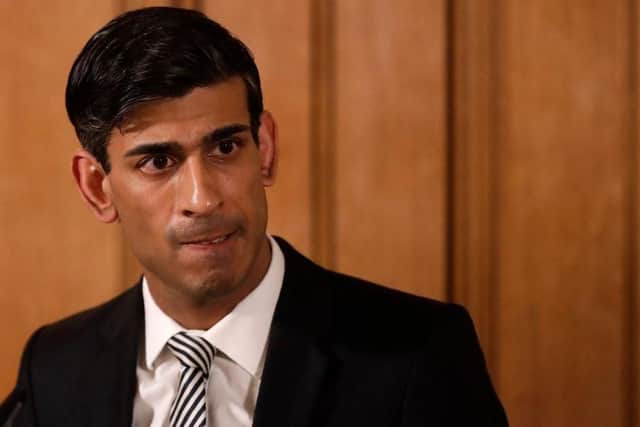 Chancellor Rishi Sunak announcing the furlough scheme in March. Picture: Getty Images