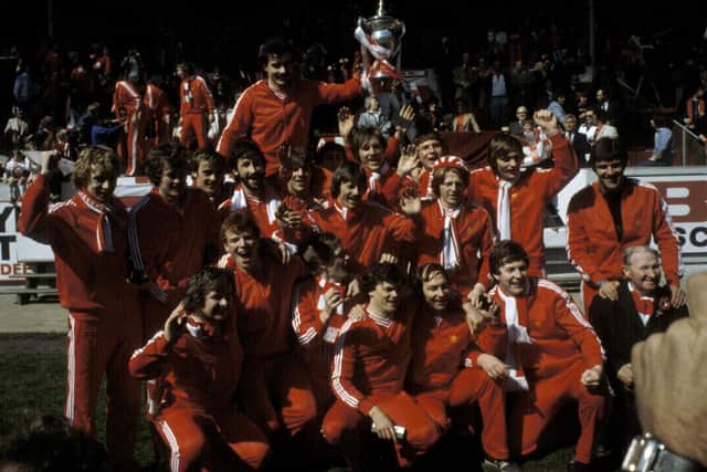 Glory days as Aberdeen celebrate with the Premier Division trophy in 1980. Picture: SNS