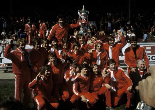 Glory days as Aberdeen celebrate with the Premier Division trophy in 1980. Picture: SNS
