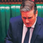 Labour party leader Keir Starmer speaking during Prime Minister's Question time (PMQs) in the House of Commons in London on April 29, 2020.
