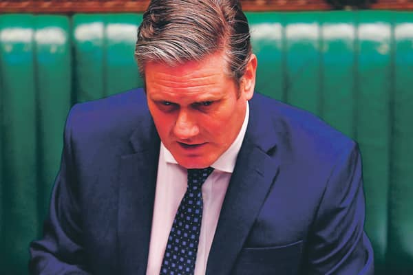 Labour party leader Keir Starmer speaking during Prime Minister's Question time (PMQs) in the House of Commons in London on April 29, 2020.