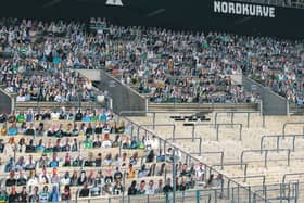 Some supporters in Germany will be paying £17 to have cardboard cut-outs of themselves at matches if the season resumes behind closed doors. Picture: Marius Becker/dpa via AP