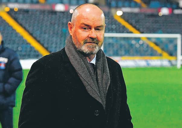 Scotland manager Steve Clarke will lead his team into the Euro 2020 play-off against Israel but, as yet, no one knows when that will be. Picture: Rob Casey/SNS