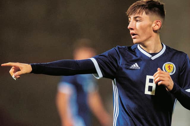 Billy Gilmour in action for Scotland under-21s. Picture: Ross MacDonald/SNS