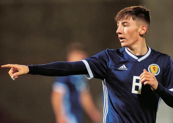 Billy Gilmour in action for Scotland under-21s. Picture: Ross MacDonald/SNS