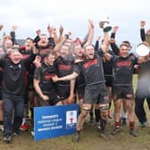 Biggar celebrate their title 'win' before the season was declared null and void.