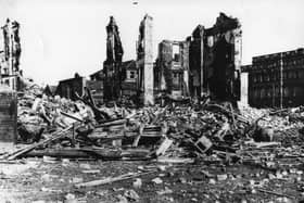 The hollow shell of a tenement building on Napier Street, Whitecrook, Clydebank, after a bombing raid in 1941 (Picture: West Dunbartonshire Council)
