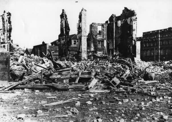 The hollow shell of a tenement building on Napier Street, Whitecrook, Clydebank, after a bombing raid in 1941 (Picture: West Dunbartonshire Council)