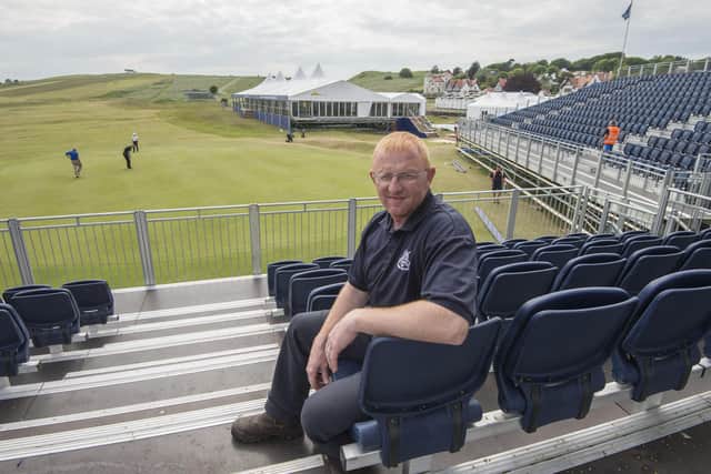 Stewart Duff, Gullane course manager, on the 18th green. Picture: Phil Wilkinson