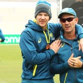 Australia captain Tim Paine, left, and coach Justin Langer. Picture: Mark Kolbe/Getty