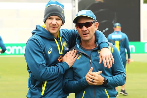 Australia captain Tim Paine, left, and coach Justin Langer. Picture: Mark Kolbe/Getty