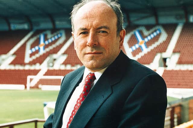Former Hearts chairman Leslie Deans remembers the sign well. Picture: Graham Hamilton