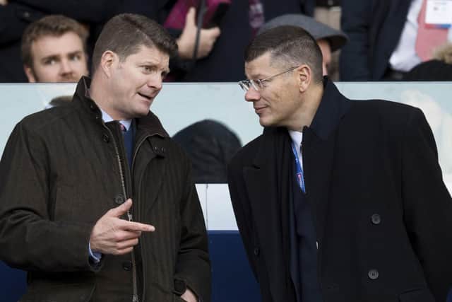 SRU chief operating officer Dominic McKay with SPFL chief executive Neil Doncaster. Picture: SNS