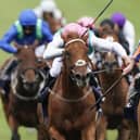 Jockey Ryan Moore and Love, right, surge clear to win the Qipco 1,000 Guineas at Newmarket. Picture: Alan Crowhurst/PA Wire