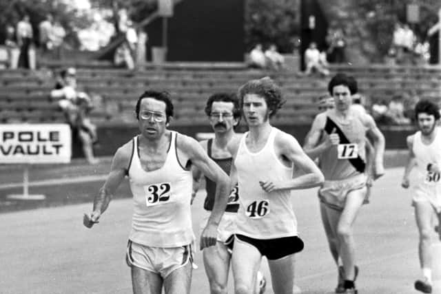 Don Macgregor out in front in the marathon at the Scottish Athletics Championships at Meadowbank in June 1976. Picture: Denis Straughan