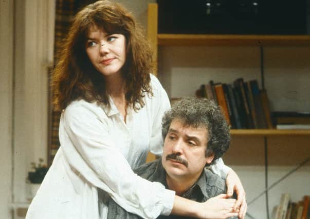 Michael Angelis
 with Josie Lawrence in the play Hard Times in 1990 (Picture: Alastair Muir/Shutterstock)