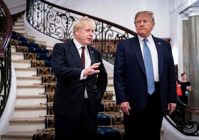 As honest as each other? Donald Trump and Boris Johnson at the G7 Summit in France in August last year. (Picture: Erin Schaff/pool/ AFP/Getty Images