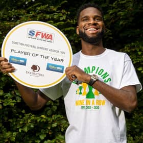 Scottish Football Writers’ Player of the Year Odsonne Edouard insists he is focused on helping Celtic win a tenth title in a row. Picture: Steve Welsh