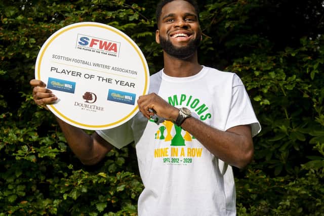 Scottish Football Writers’ Player of the Year Odsonne Edouard insists he is focused on helping Celtic win a tenth title in a row. Picture: Steve Welsh