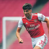 Kieran Tierney is expected to play at left-back for Arsenal against Manchester City on Wednesday. Picture: Stuart MacFarlane/Arsenal FC/Getty Images