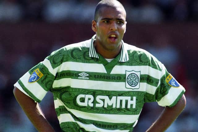 Pierre van Hooijdonk during Celtic’s 1995-96 campaign, when the Parkhead side lost one league game all season but still couldn’t catch Rangers. Picture: SNS