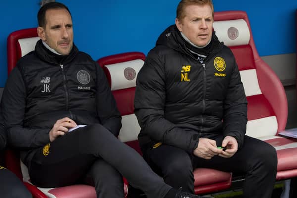 John Kennedy, left, was a leading candidate to replace Paul Heckingbottom at Hibs last year but was content to remain as Neil Lennon's assistant at Celtic. Picture: Craig Williamson/SNS Group