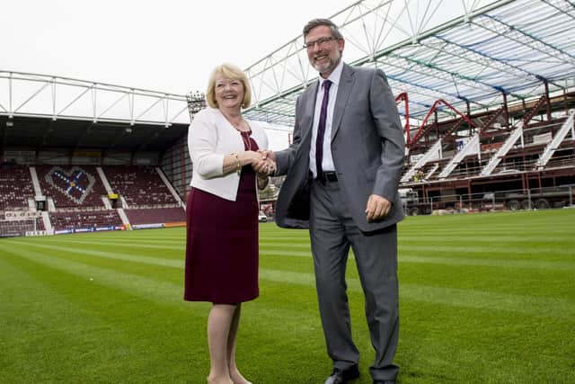 Prospects looked brighter as Ann Budge unveils Craig Levein as Hearts’ manager, but it was destined to go wrong. Picture: SNS