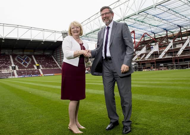 Prospects looked brighter as Ann Budge unveils Craig Levein as Hearts’ manager, but it was destined to  go wrong. Picture: SNS