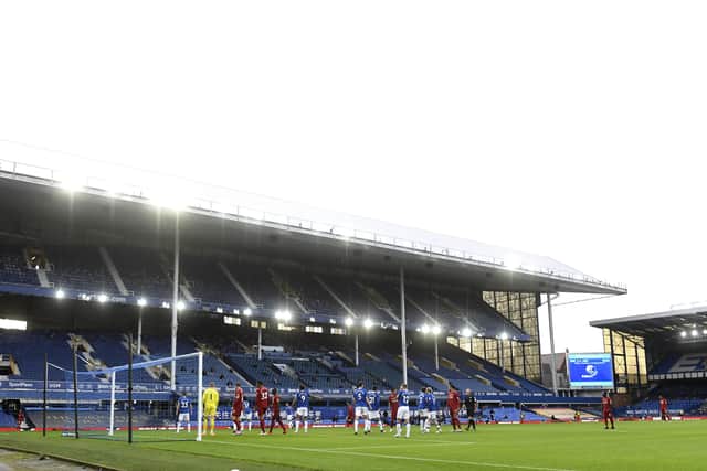 Liverpool and Everton played out a low-key goalless draw at an empty Goodison Park. Picture: AP