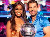 Kelvin Fletcher with Oti Mabuse after the actor won the Glitterball trophy during last year's live Strictly Come Dancing Final .