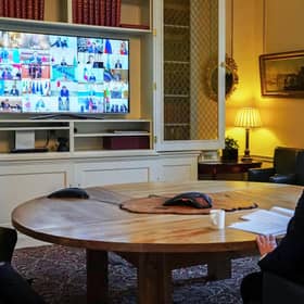 Boris Johnson on a video conference call to other G20 leaders. But such communications seldom seem to go without a hitch in the digital workplace (Picture: 10 Downing Street/Crown copyright/Andrew Parsons/PA Wire)