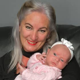 Georgina Leslie and six week old daughter Aleena Shaw
