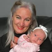 Georgina Leslie and six week old daughter Aleena Shaw