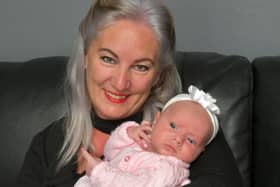 Georgina Leslie and six week old daughter Aleena Shaw