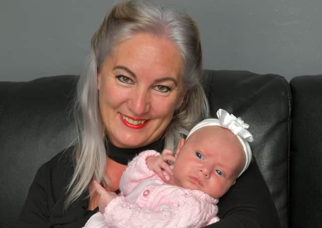 Georgina Leslie and six week old daughter Aleena Shaw