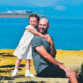 John Harkins and his four-year-old daughter Sophia in Greenock. Picture: John Devlin